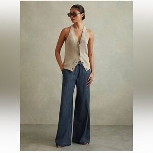 Reiss Carter Wide Leg Denim size US 4